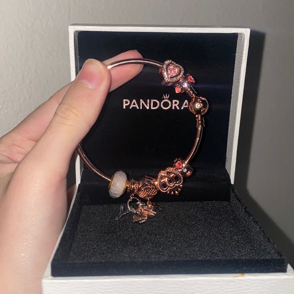 Family Rosegold Pandora Charm bracelet Bangle